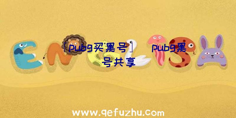 「pubg买黑号」|pubg黑号共享